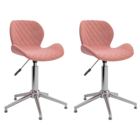 Vidaxl Snurrbara Matstolar 2 St Rosa Sammet Rosa
