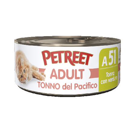 Petreet Adult Tonno Del Pacifico Con Verdure Per Gatti Lattina