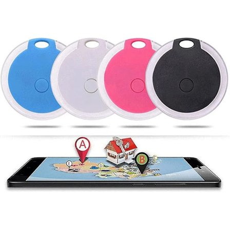4-pak Mini GPS-sporingsenhed til hunde, rund bærbar Bluetooth intelligent anti-tabsenhed