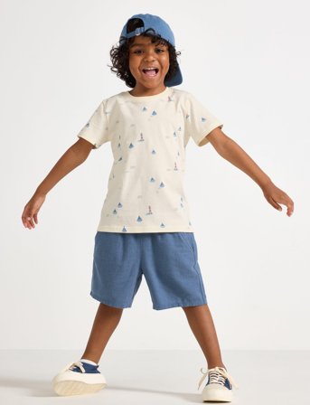 Lindex Shorts Linen Blended - Navy - 128/134