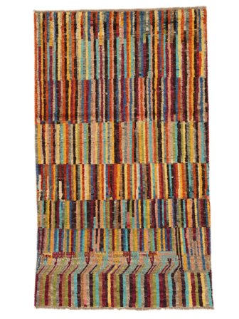 Berber Colourful Rug Modern Brown/Black (Wool, Afghanistan)