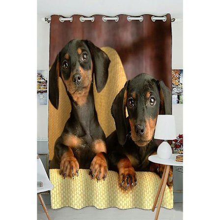 Dachshund Fönstergardin Draperi/paneler/behandling För Vardagsrum Sovrum Barnrum 130x210 Cm En Panel C--1494