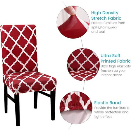 *Stolskydd, 4-pack stretchiga stolskydd för matsalsparty De*
