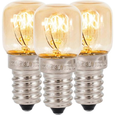 (3-pak) Ovnpære | Lille skrue E14 15W pære <300C glødepærer, til ovnpære | Lavalampe_SZXM [DB]