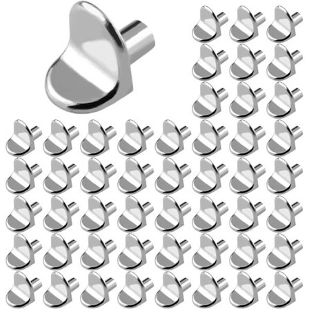 50 stk. sølvfarvede hyldeknægte, 5 mm L-formede metalstift til hylder,