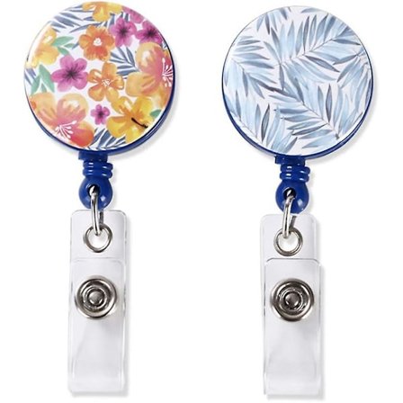 Indragbara ID-korthållare, söta sjuksköterske-ID-rullar indragbara, ID-korthållare för ID-kort läkarkontor anställd namn (2-pack, flerfärgad)
