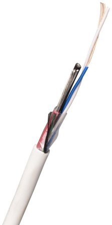 Nexans FLQQBR Larmkabel 6.5 mm ytterdiameter, vit 500 m, bobin, Anslutningsdon & kablar