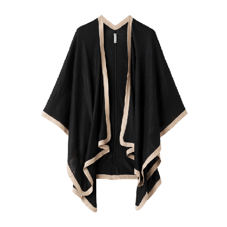 Å WOMAN Stickad poncho MINSK Capes & ponchos Svart ONESIZE