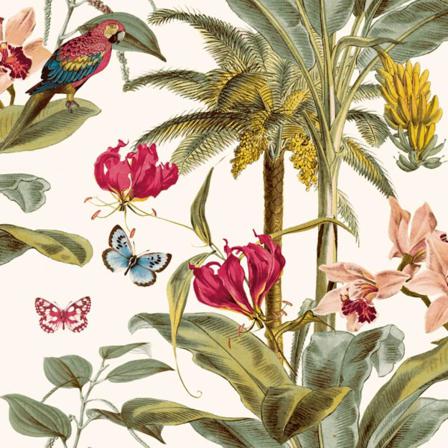 Dutch Wallcoverings Tapet Tropisk Palm Grön Och Rosa Multifärg