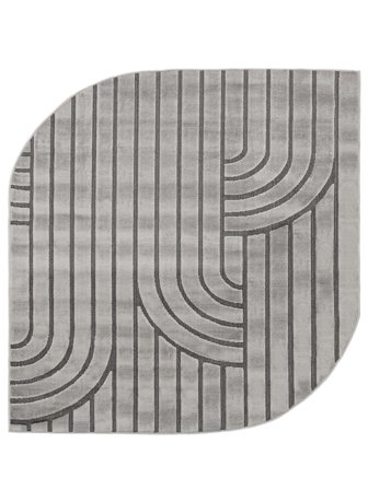 Tapis De Cuisine Flowie 200X200 Coton Gris Argenté