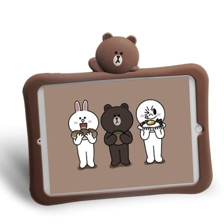 Stilfuldt etui til iPad 6 Air2 Brun Bjørn Mini Silikone