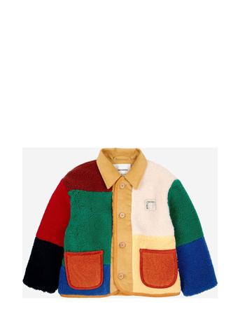 Color Block Sheepskin Jacket Ohut Takki Kuoritakki Multi/patterned Bobo Choses