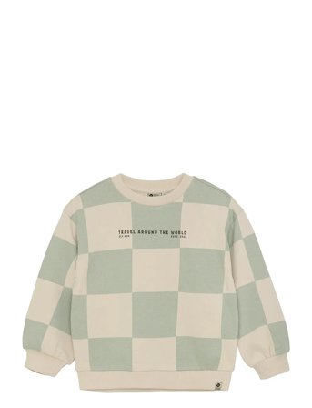 Over D Sweater Check Print Cream Daily 7