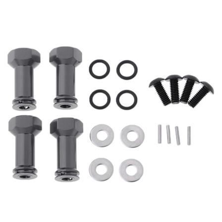 4st 12 mm hjul Hexnav 25 mm förlängningsadapter för Wltoys A979 A969 Svart