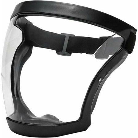 TS-Helmask 1 del med ram, anti-imma, anti-damm, ultra-klar helmask, hygienisk anti-dropp, glasögon - Svart