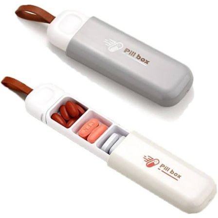 2 st Rese Pillerorganisatörer, Daglig Pillerask, Dag Pillerdispenser, Pillerfodral, Rese Medicinorganisatör, Pillerbehållare för Vitaminer Fiskoljor 