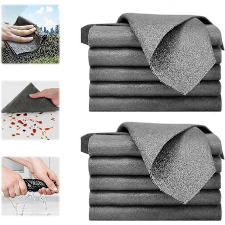 Magisk Mikrofiberklut for Glassrengjøring, 10 stk Tykke Magiske Rengjøringskluter, Glassvask Kluter, Striefrie Mikrofiber Glassrengjøringskluter, 