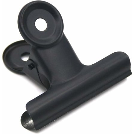 3-pakning store sorte Bulldog-klips/metallhengselklips for permer (svart, 63 mm)