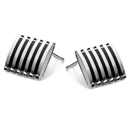 Czarno-srebrzyste osłony na guziki dla mężczyzn - Osłony na guziki