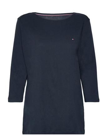 Crv Slim Boat-Nk 3/4 Slv T-shirts & Tops Long-sleeved Blå Tommy Hilfiger