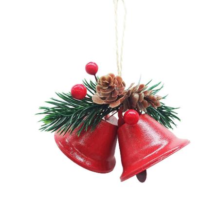 Vintage Jingle Bells -kranssi, ikkunan muistomerkki koriste pieni käsityökellon punainen avoin kello