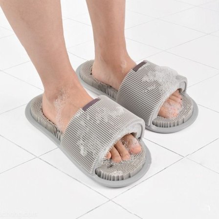 Fotvasketøfler Silikontøfler GRÅ 1 PAR 1 PAR