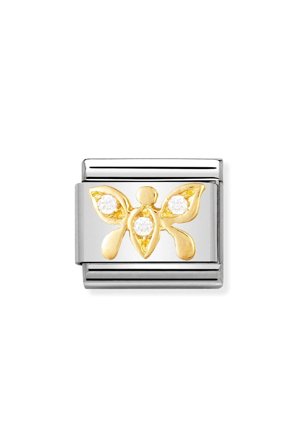 NATURE 18k gold and CZ White Butterfly
