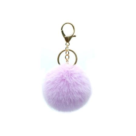 1 stk nøglering fluffy pom pom til bilveske charme (tilfældig farve) IC