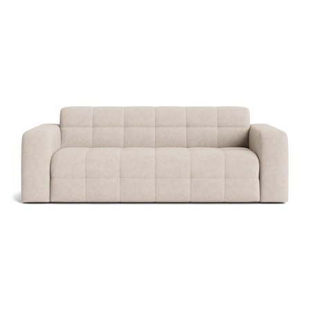 Paris 3-Sitzer-Sofa in Aragon Beige, modernes Design mit Steppmuster, hoher Sitzkomfort, elegantes Polstersofa für Wohnzimmer, 77cm Höhe