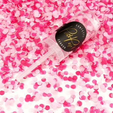 Konfetti Push Pop Röd & Rosa