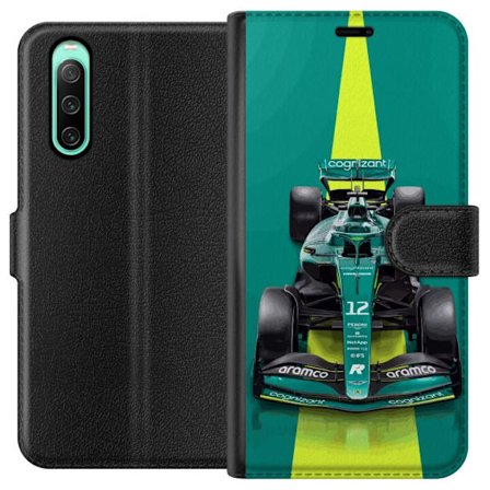 Kompatibel Tegnebogsetui til Sony Sony Xperia 10 IV Aston Martin Formel 1 bil i grønt racerkoncept med moderne studiostemning