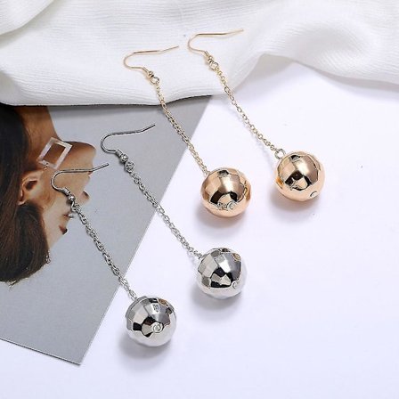 Girl's Costume Disco Ball Earrings Silver Mirror Ball Earrings For Women Decors
