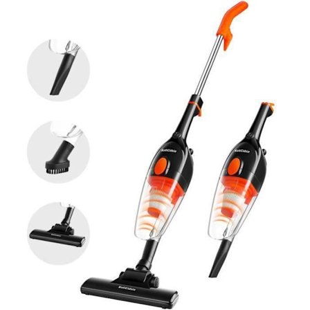 KotiCidsin Støvsuger Stang, Håndstøvsuger med kabel 2 i 1, 800W/16Kpa sugeeffekt, HEPA filtrering, Sort