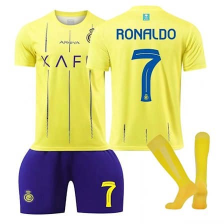 Ronaldo 23-24 Al-Nassr FC Paita No. 7 Koti Jalkapallopaita Set Aikuiset Lapset-WELLNGS