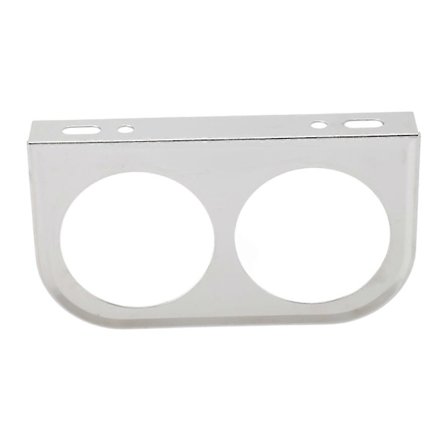 2 Huls Målerpanel 2‐1/16 Tommer 52MM Universal Metal Bilmålerbeslag Instrumentpanel Sølv