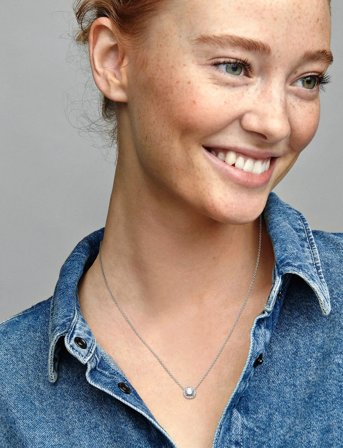 Pandora Silver Necklace With Clear Cubic Zirconia - Silver - 45 CM