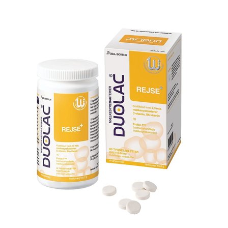 DUOLAC Rejse+ 60 stk, Helse & Madvarer, Ingredienser, Mælkesyrebakterier