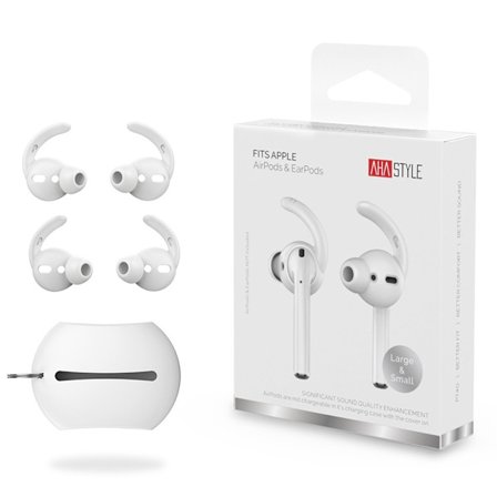 AHASTYLE AirPods 2/1 2-PACK Öronpluggar Silikon Storlek S Vit