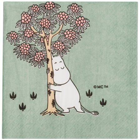 Moomin arabia Huolenpito paperiservetit 33 cm, vihreä