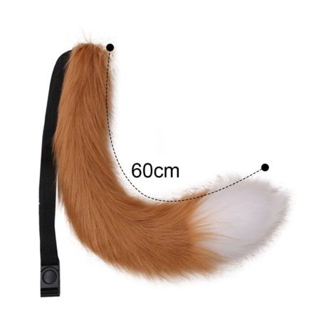 Falsk pels hale for Halloween-fest Kostyme Tilbehør Plysjrev