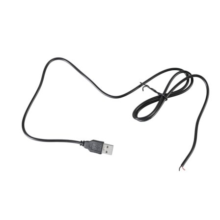 Suora USB-liitin 2-nastaisella avoimella johdolla DIY-elektroniikkaan