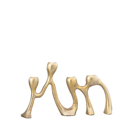 Kultainen alumiininen kynttilänjalka, 33x5.5x19.5 cm