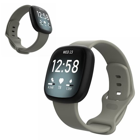 Fitbit Versa 3 / Sense silikon klockarmband - grå Size: L