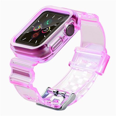 Silikonarmband Armband Fodral Armband Ljus Set för Apple Klocka 42mm - Röd