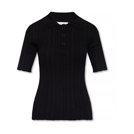 Holzweiler Smooth ribbed top Sort, Dame