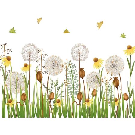 IC Løvetannblomst for løvfelling, veggdekor, glassvindu [HK]