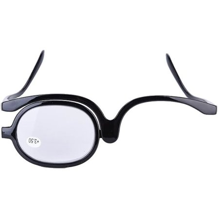 Makeup Briller, Forstørringsbriller til Øjenmakeup Enkelt Linse Drejelige Briller (400)