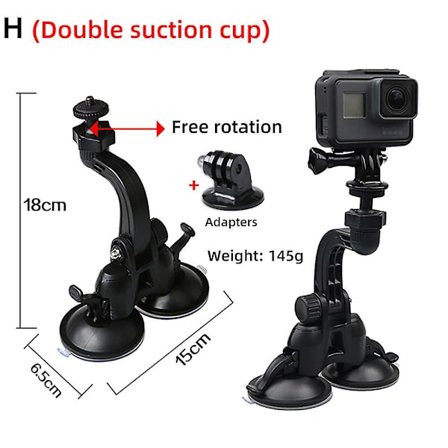 Ruigpro Bil Sugekopp Adapter Vindusglass Stativ For Gopro Hero 10 9 8 7 6for Sjcam Xiaomi Yi Action Kamera Tilbehør Gp61(Pakke 7)