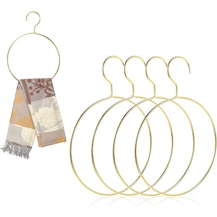 ING Kleshengere, 4 stk, Ingen rynker, Ringhenger, Rund Jernhenger, Kreativ Henger, Rund Metallhenger, For oppheng av belter, skjerf