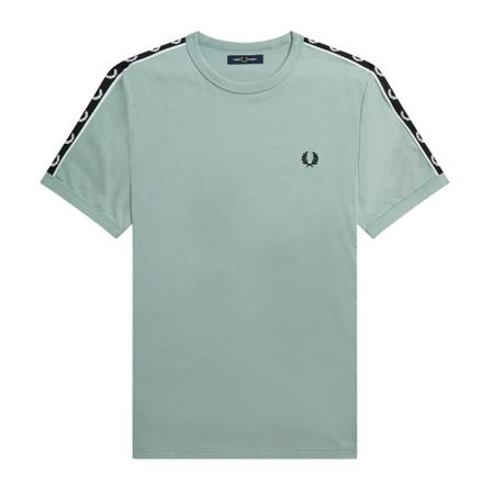 Fred Perry, Contrast Tape Ringer T-Shirt Blauw, Heren, Maat:M,Cotton